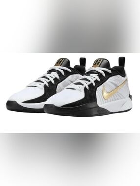 Nike Sabrina 2 Black, White & Gold Low-Top Basketball Sneakers, Size 6.5 Y/ 8 W